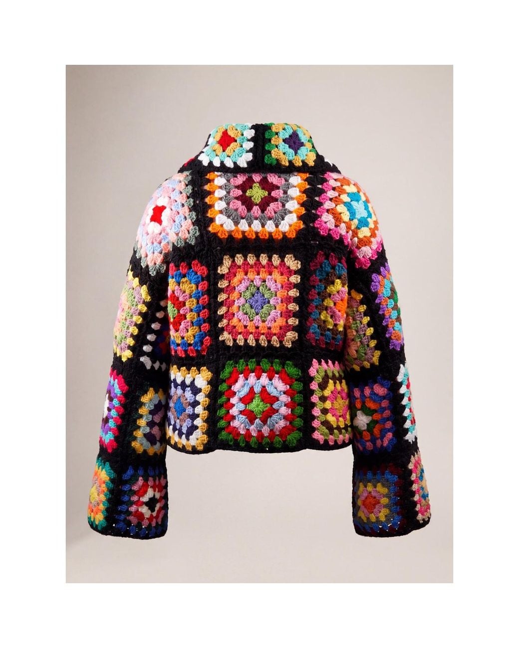 Ana Chic Black Granny Square Handmade Crochet Jumper