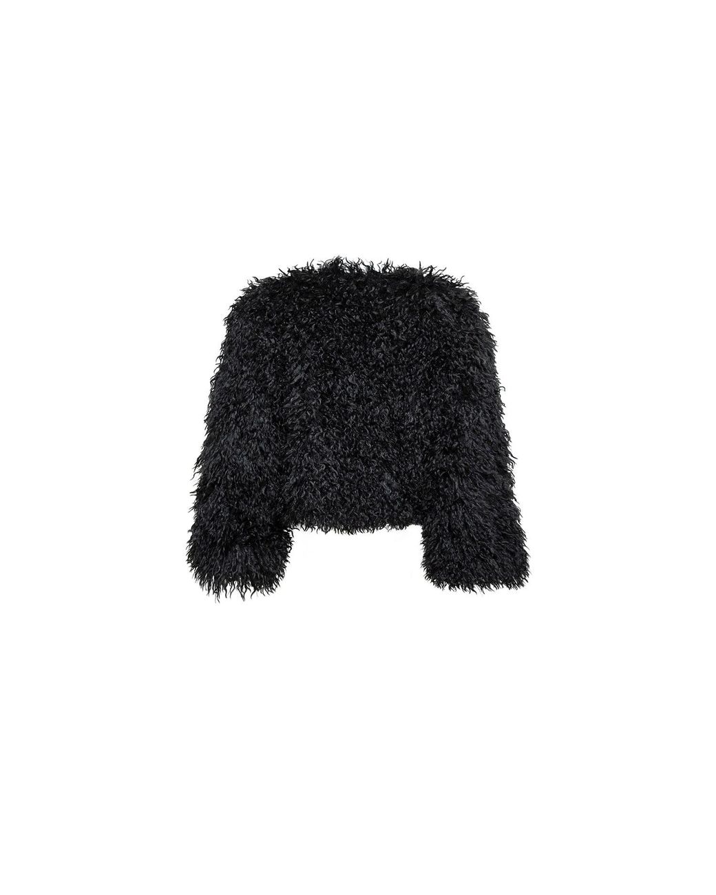 Audrey Vallens Black Miss Av Crop Fur Jacket