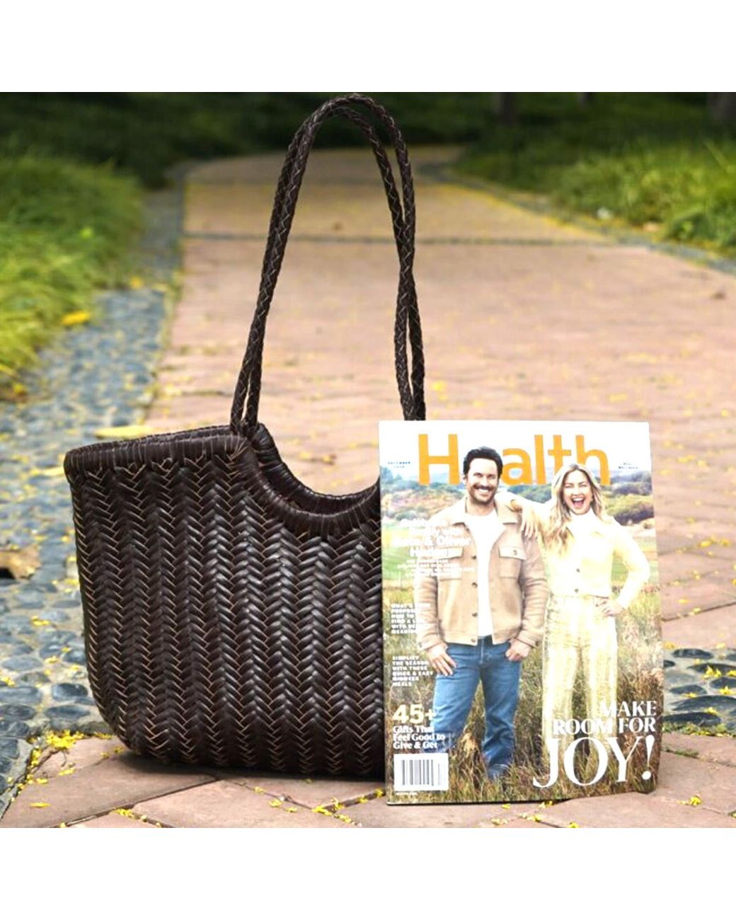 Rimini Brown Woven Leather Handbag