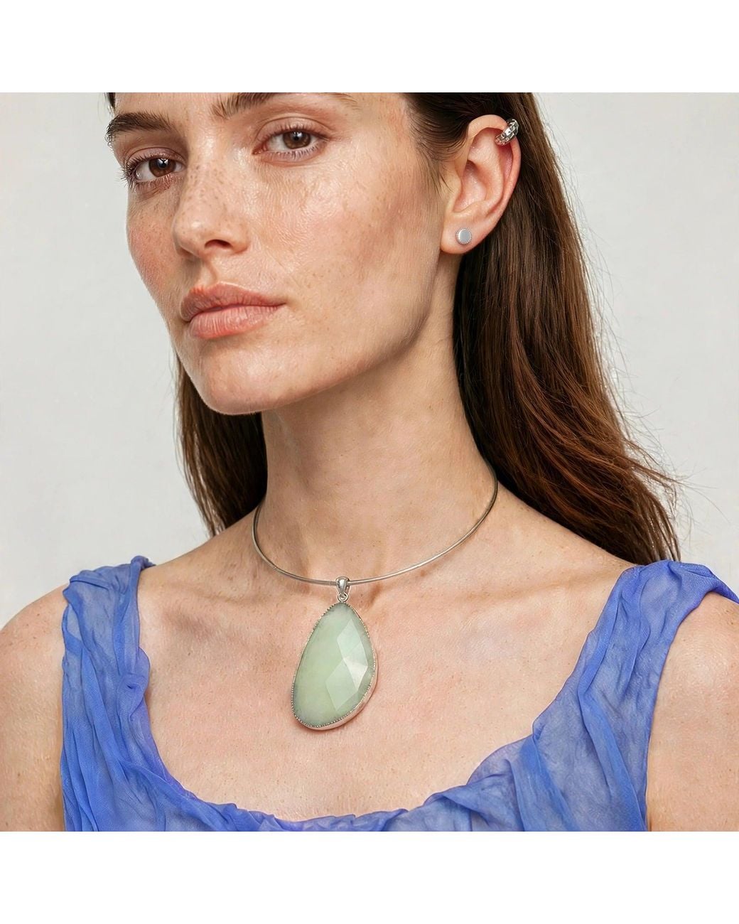 Jaredjamin Metallic Afterglow Celadon Pendant Necklace