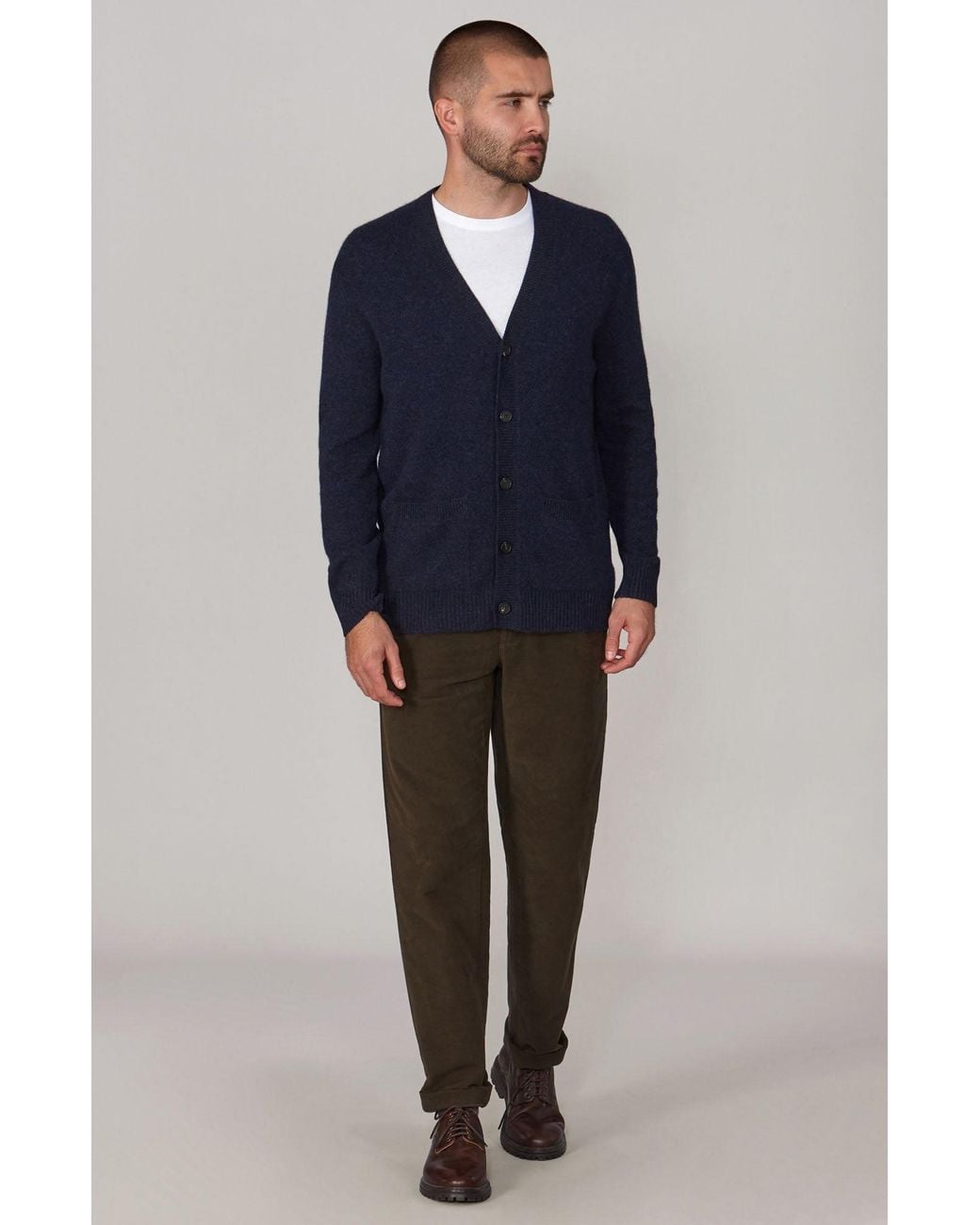 Paul James Knitwear Blue Lambswool Alfie Cardigan for men