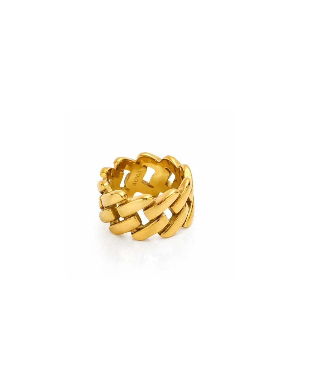 ADIBA Metallic Mega Chain Links Stainless Steel Ring
