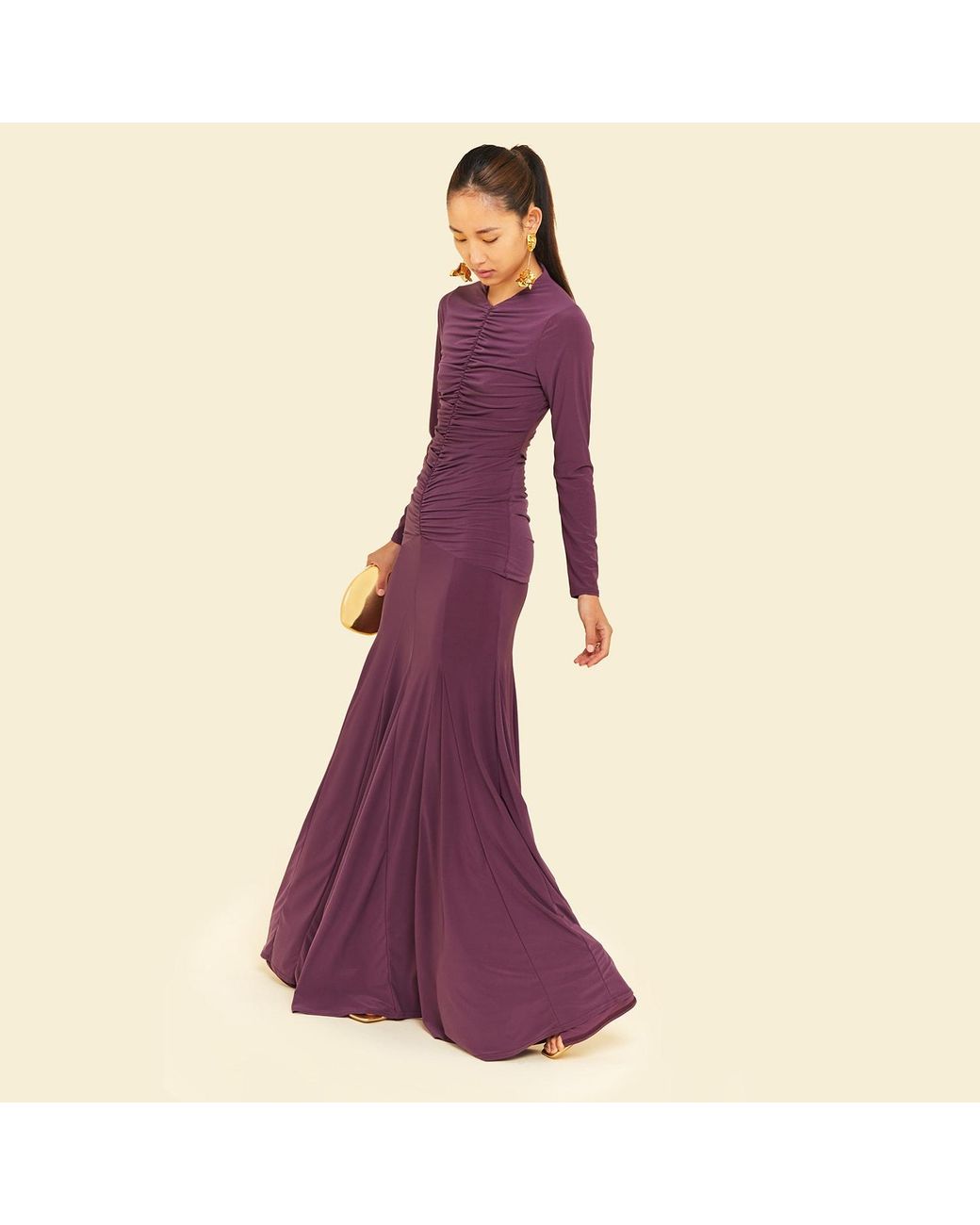 Celestine & Mae Purple Zinnia Maxi Dress