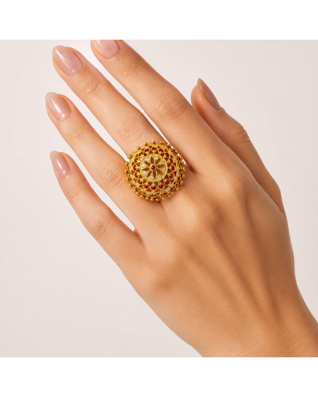 Najiba Metallic Yantra Sacred Geometry Ring
