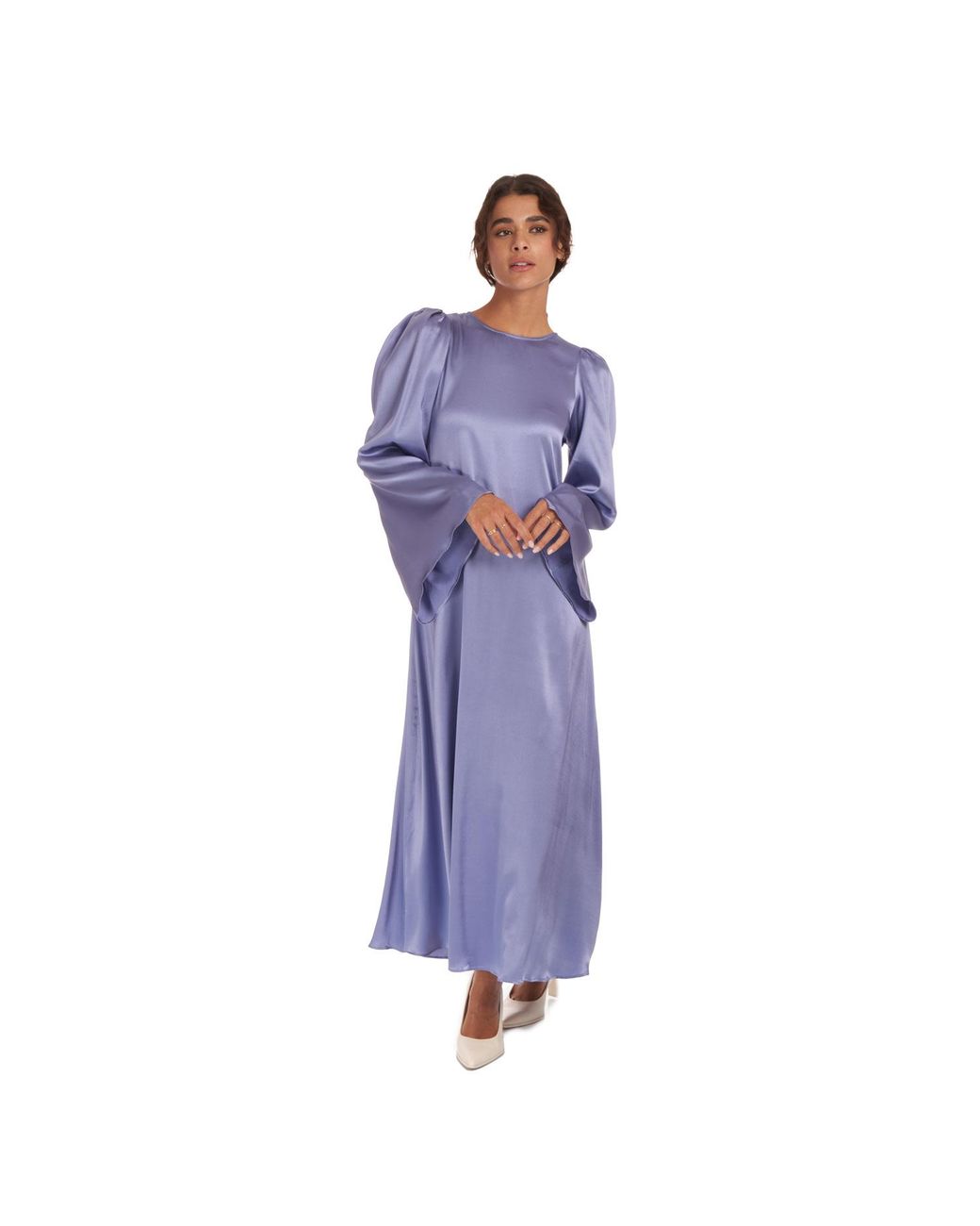 Sofia Tsereteli Blue Silk Flare Dress