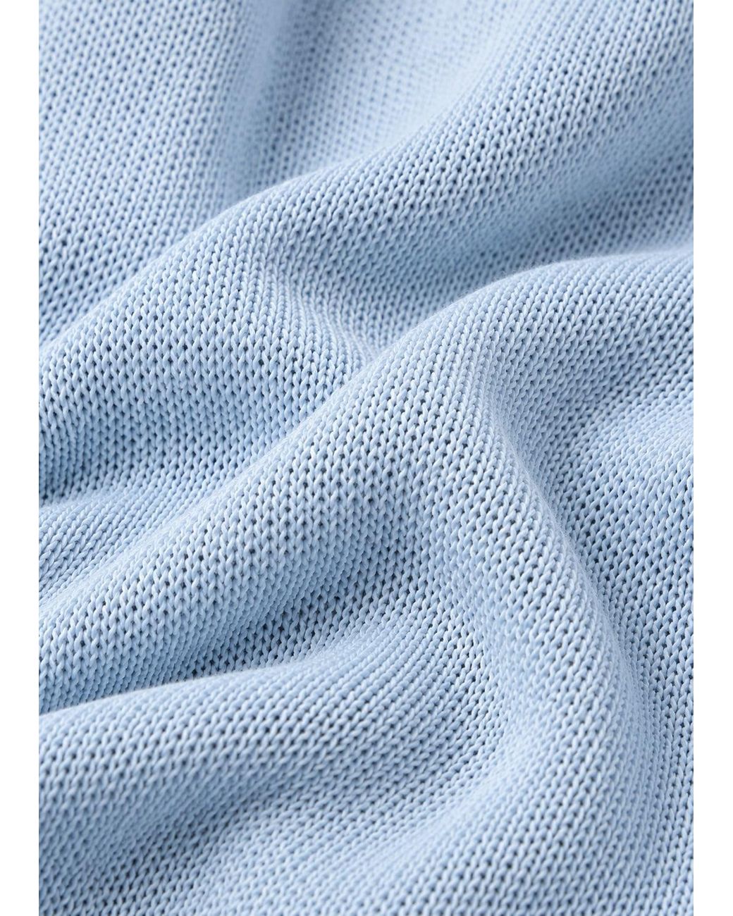 Vayla Blue Fine-Knit Relaxed Fit Open Collar Polo Shirt for men