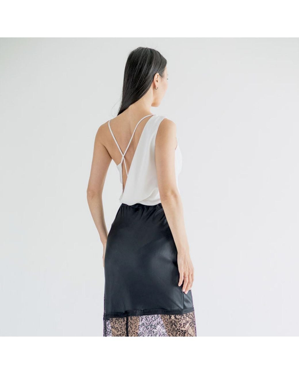LAHIVE White Thalia Off Silk Camisole