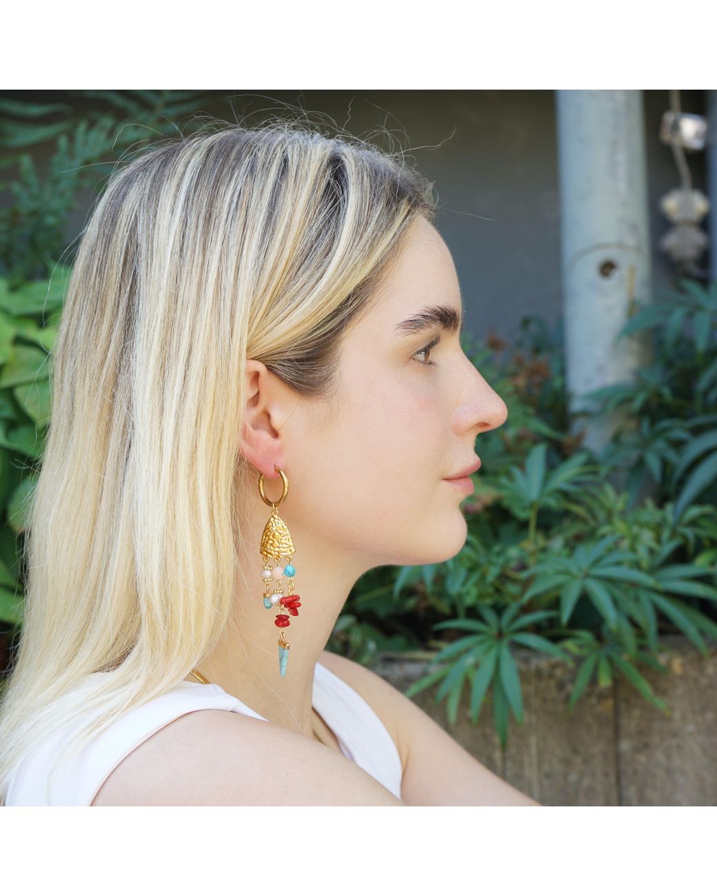 Smilla Brav Metallic Gemstone Earrings Phuket