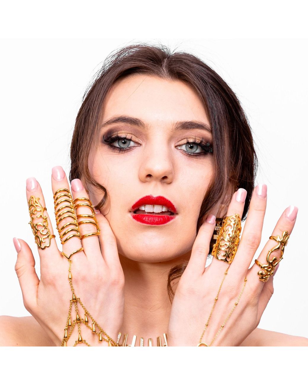 Lucy Quartermaine Metallic Elements Full Armour Ring