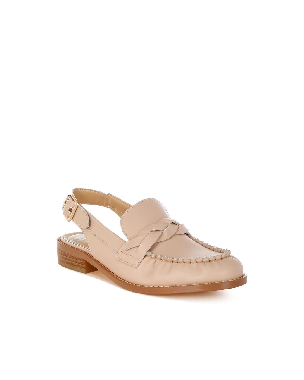 Rag & Co Natural Neutrals Jemykin Genuine Leather Loafer Sandals