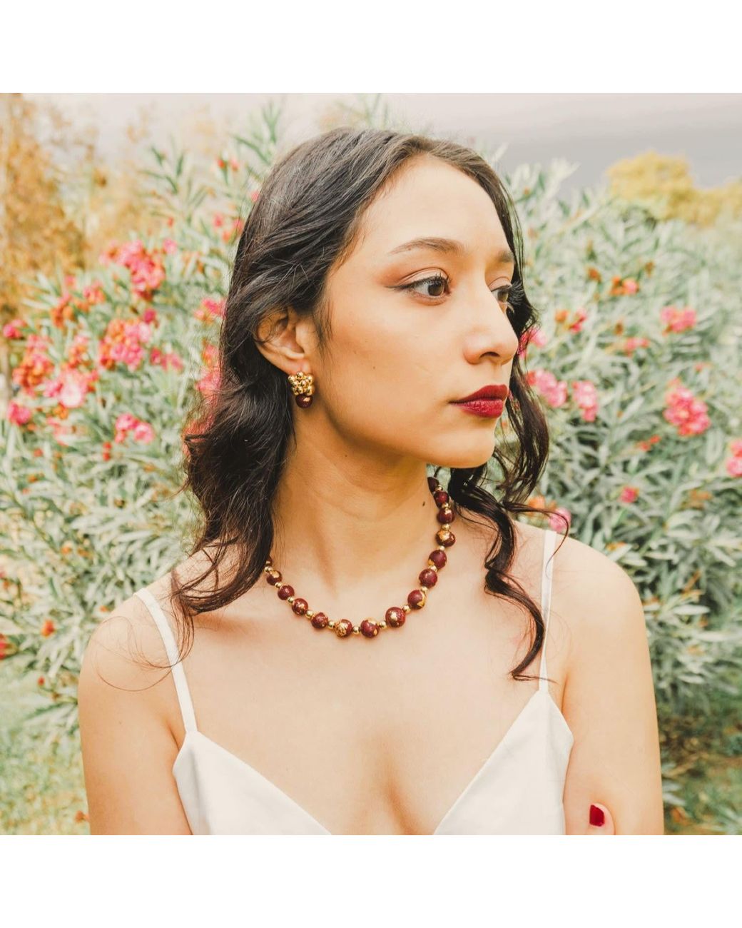 Babaloo Red Handrolled Bead Necklace