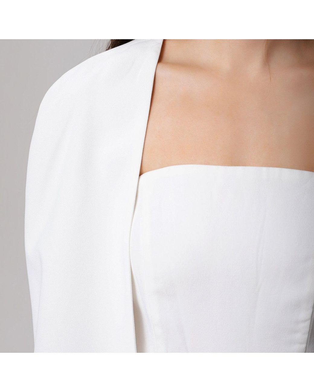 Smart and Joy White Minimalist Evening Cape