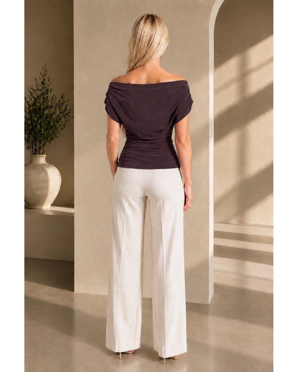 Atom Label Purple Carbon Bardot Occasion Top