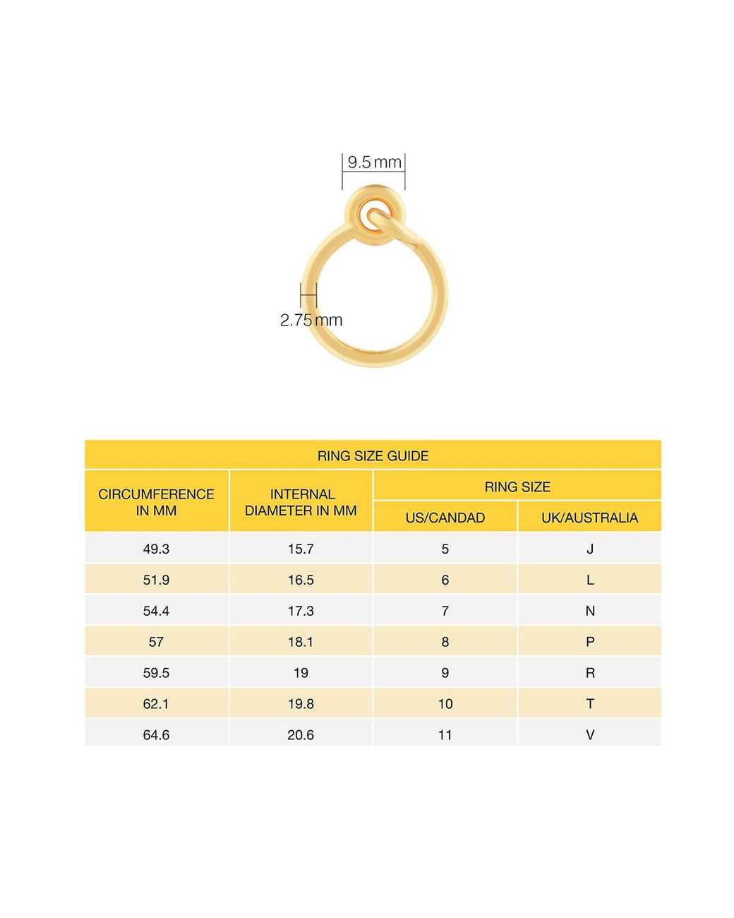 Meulien Metallic Interlocked Double Circle Ring