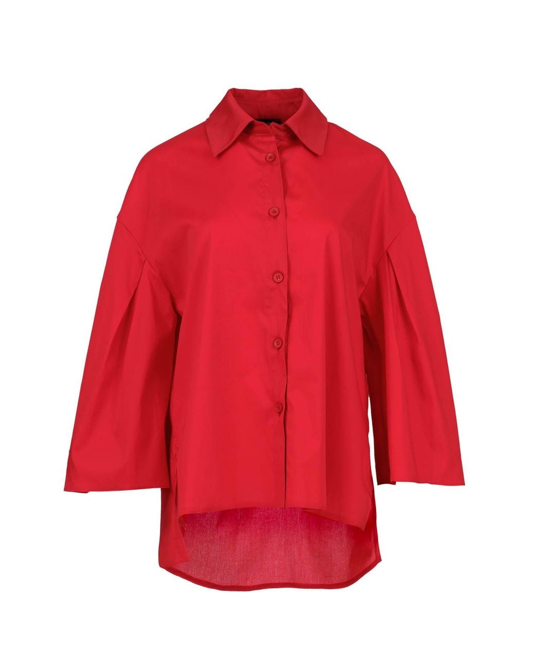 Conquista Red Wide Sleeve Blouse