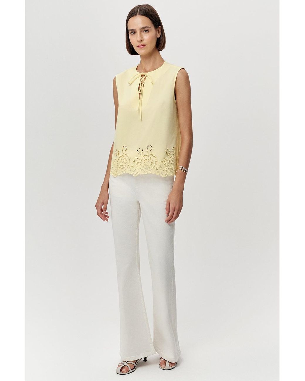 Exquise Yellow Adrianne Sleeveless Blouse