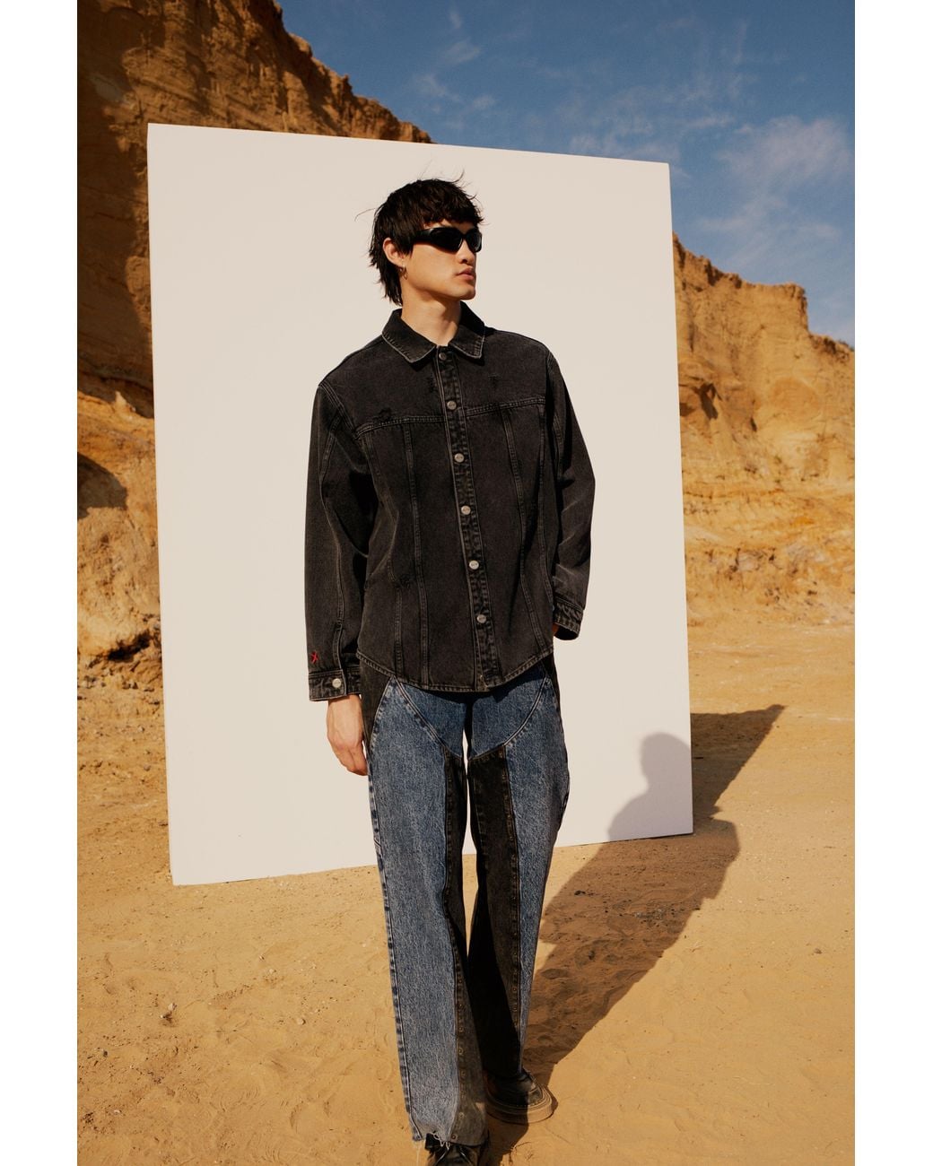 Pcfg Blue Free Heaven Destroyed Denim Jacket for men