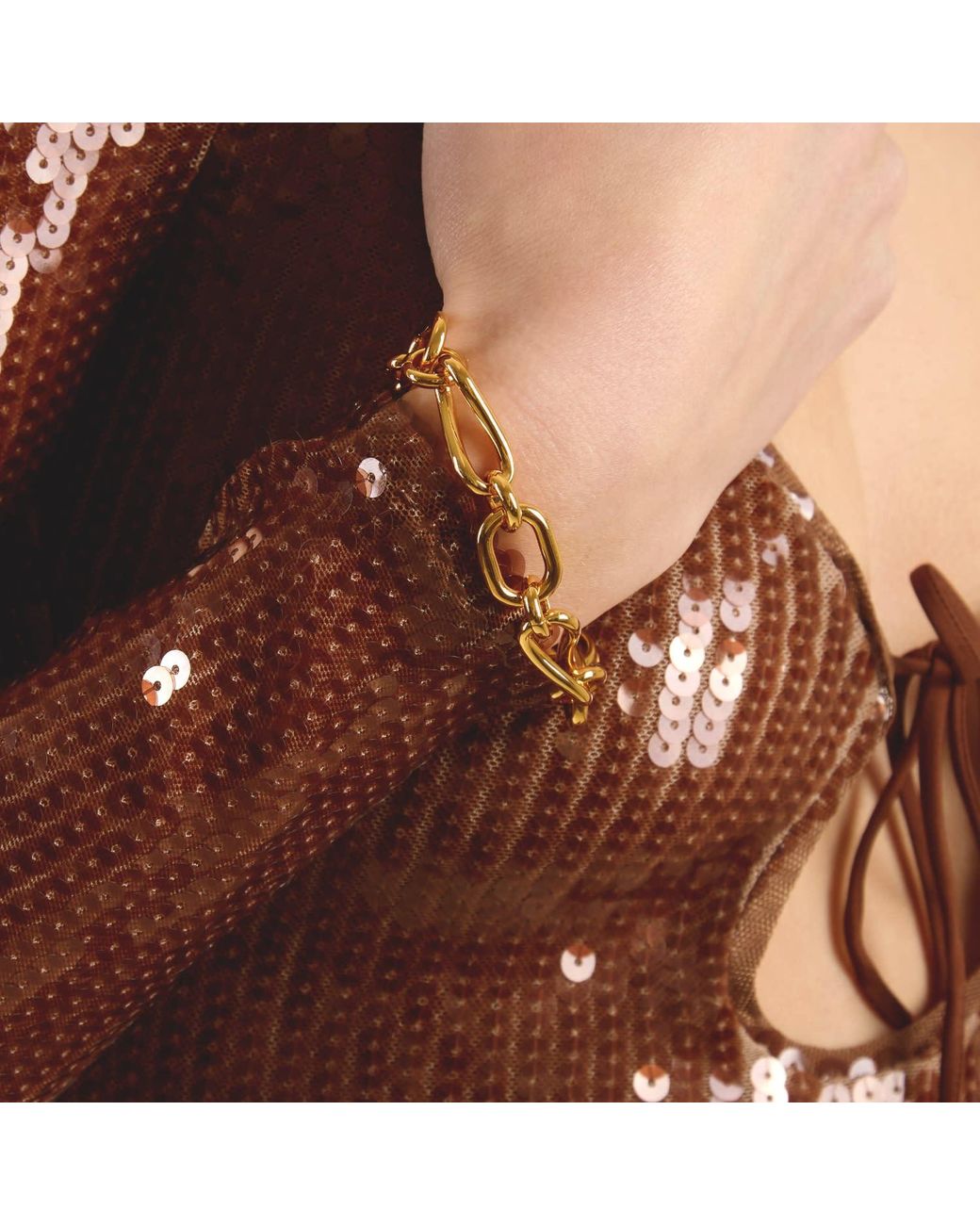Ballinger Jewellery Metallic Swirl Chunky Chain Link Statement Bracelet
