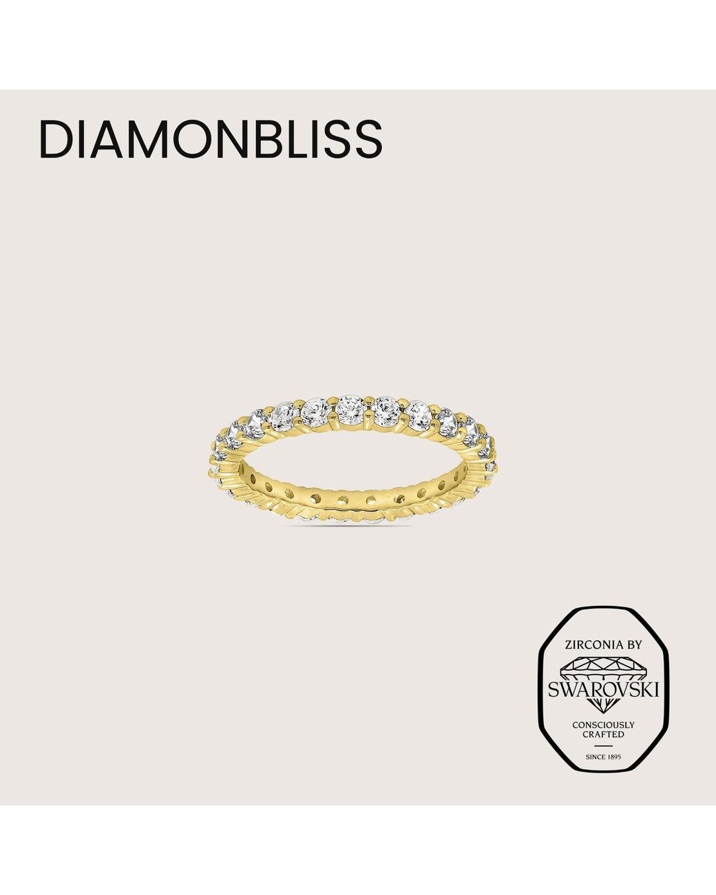 Diamonbliss Metallic Two Carats Round Eternity Ring