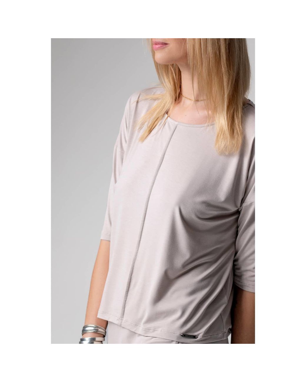 Oh!Zuza Natural Neutrals Jackie Loungewear Pyjama Set, Wide-Leg Trousers – Almond Milk