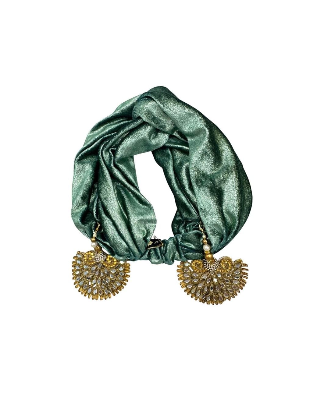Julia Clancey Green Peacock Shimmy Turban Twist