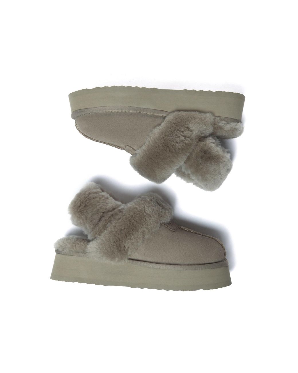 EverAu Australia Gray Fantail Leather Slippers With Two Removable Straps