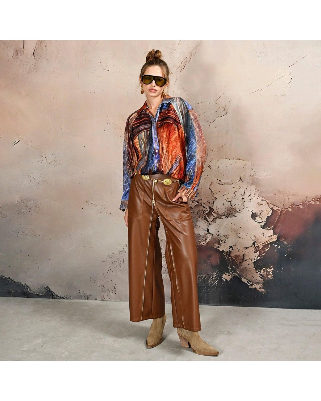 Lalipop Design Red Abstract Print Button-Down Shirt