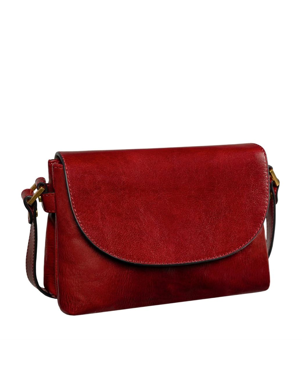 Time Resistance Red Leather Cross Body Bag For