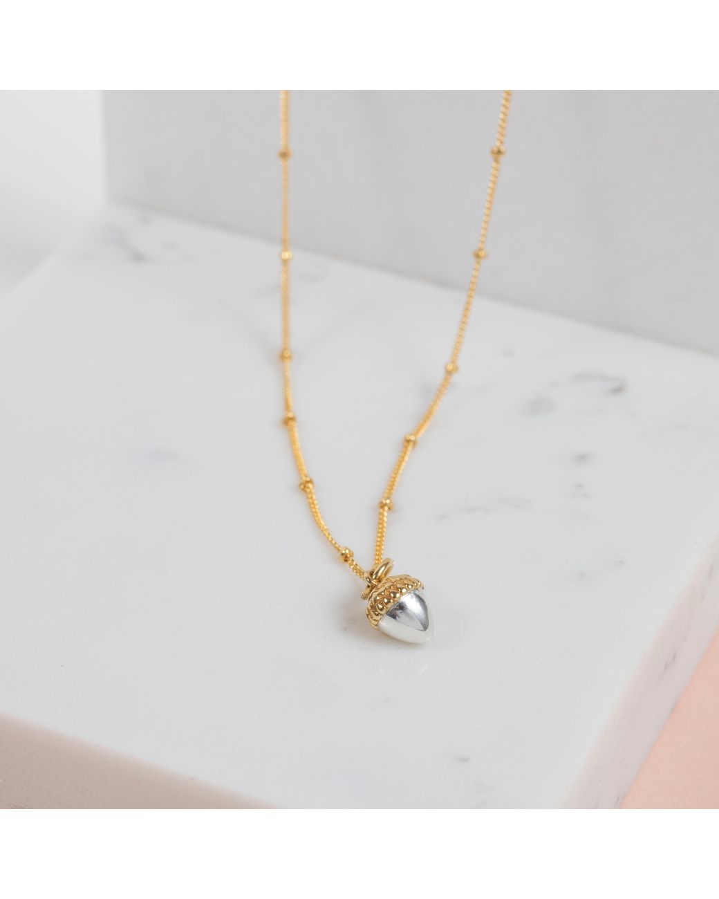 Auree Jewellery Metallic Sherwood And Vermeil Acorn Necklace
