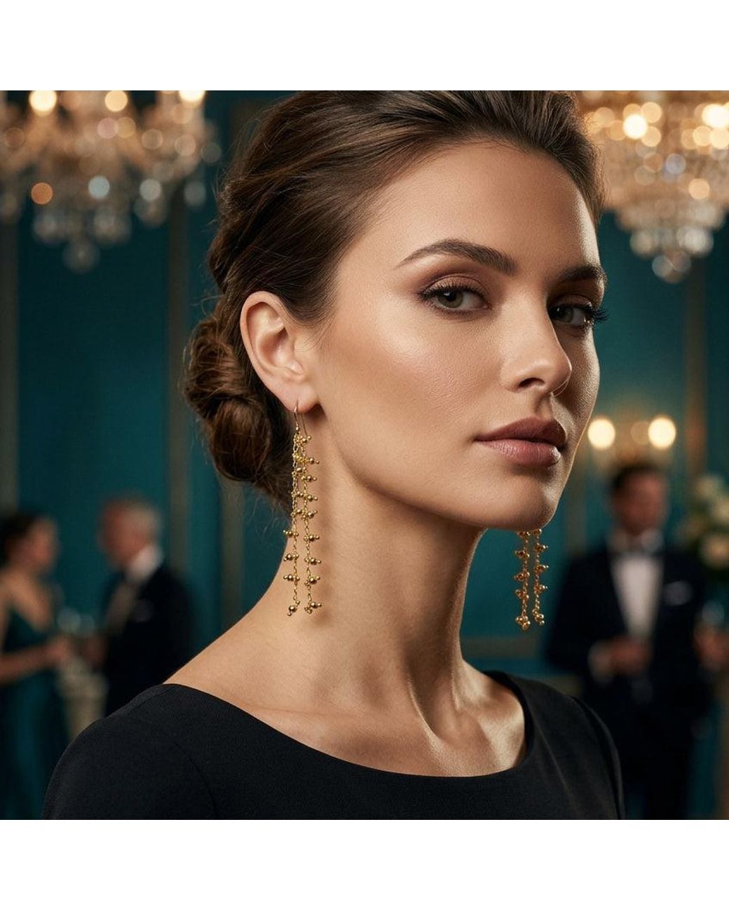 Lexi Jewelry White Golden Bolitas Dangly Earrings