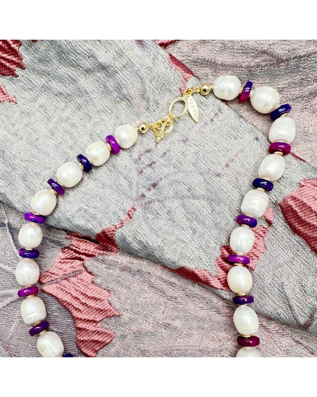 Farra Multicolor Natural Cultured Freshwater Pearls With Gemstone Necklace