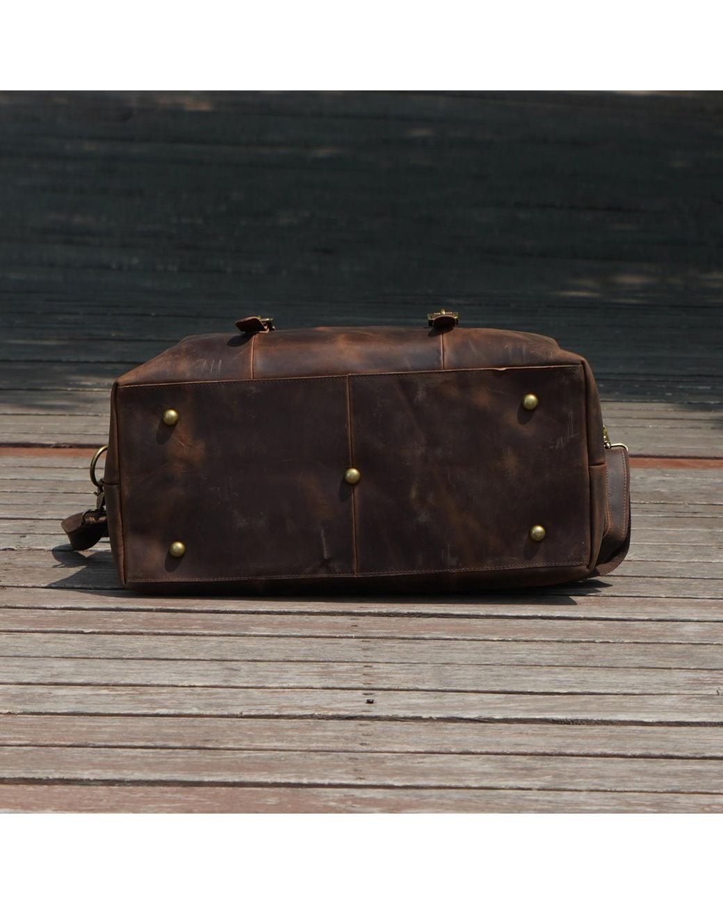 Touri Black Extendable Leather Travel Bag for men