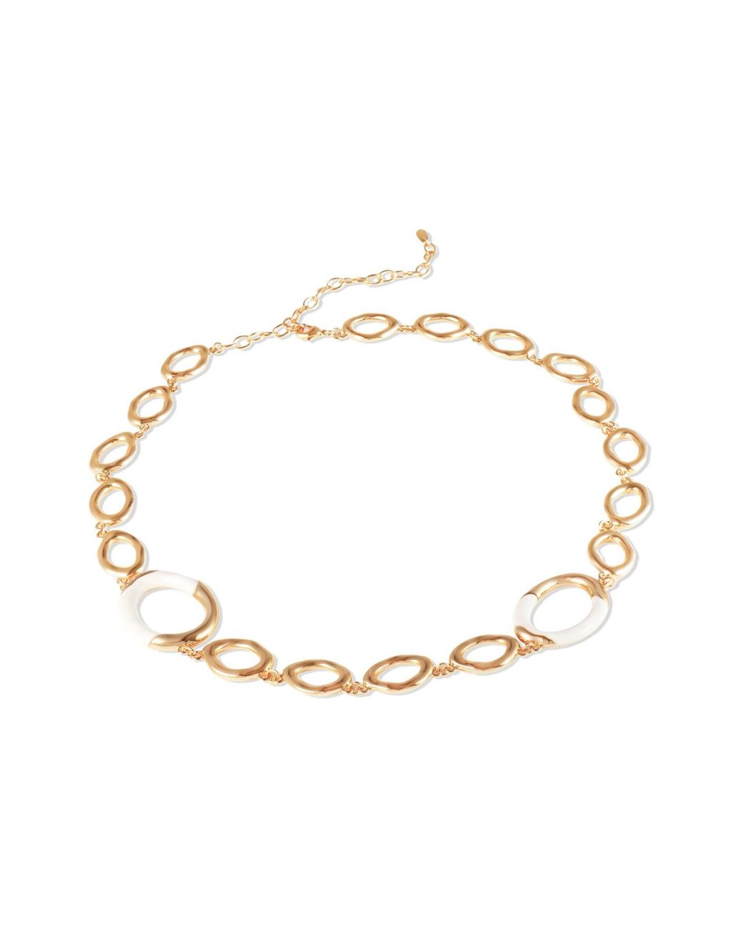 Retro Chic Metallic Time Ripples Round Necklace