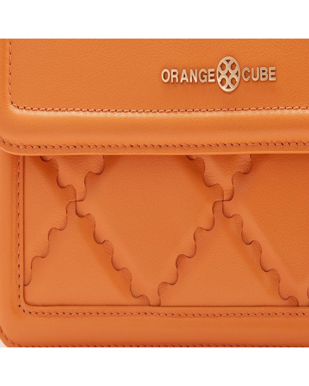 Orange Cube Orange Mosaic Compact Messenger Bag