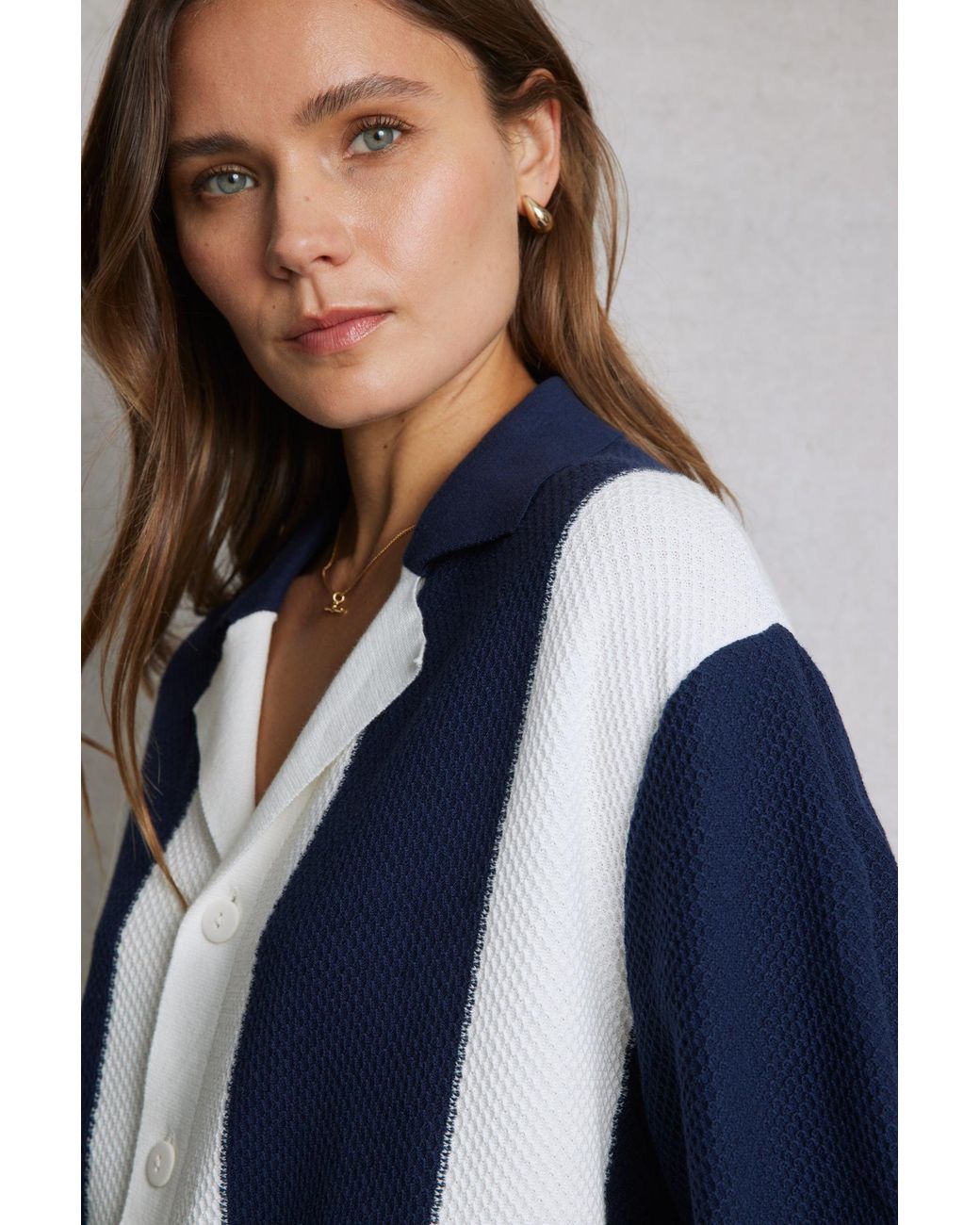 Hay Life Blue Striped Knit Shirt