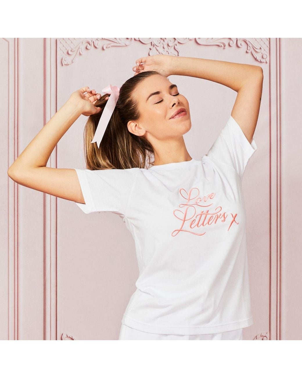 Love Letters X White Embroidered T-Shirt