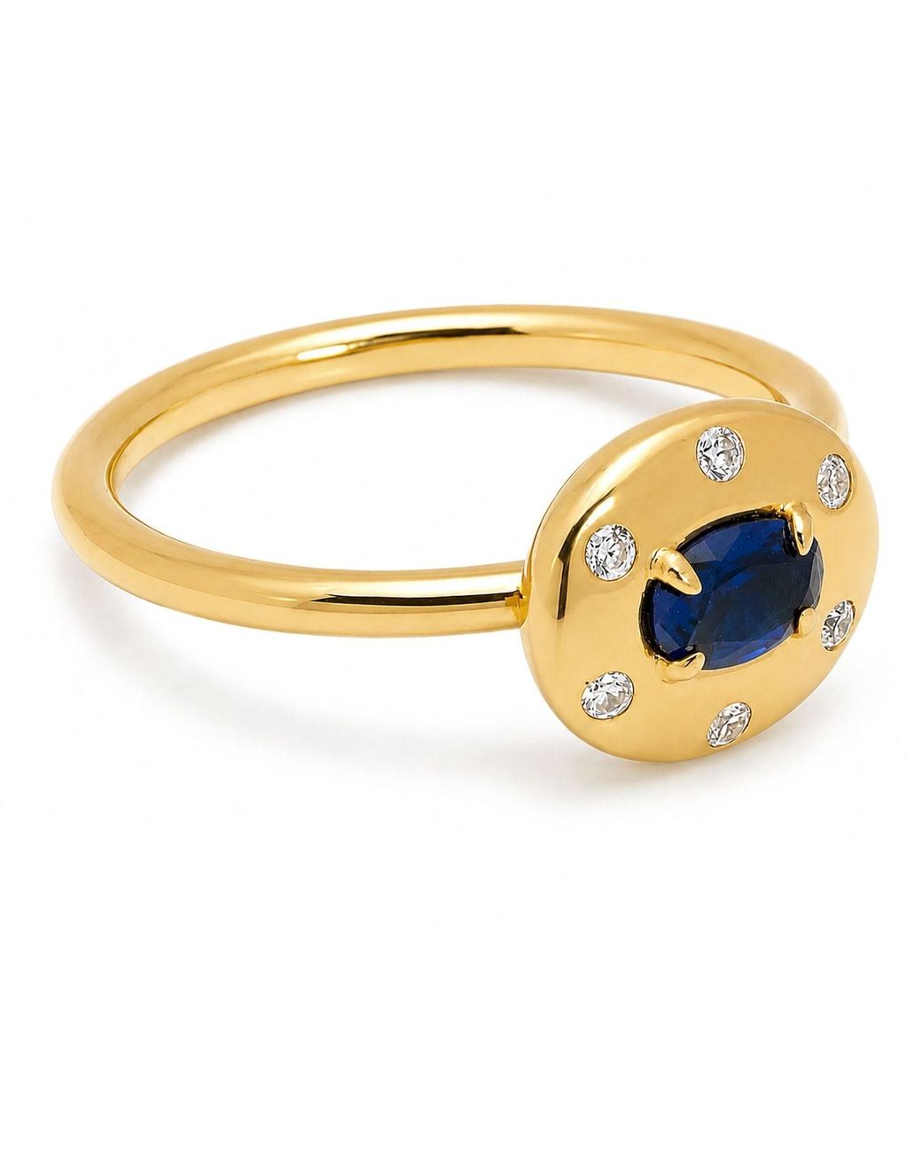 Belinda Jewelz Metallic Sapphire Oval Birthstone & Accent Stone Ring