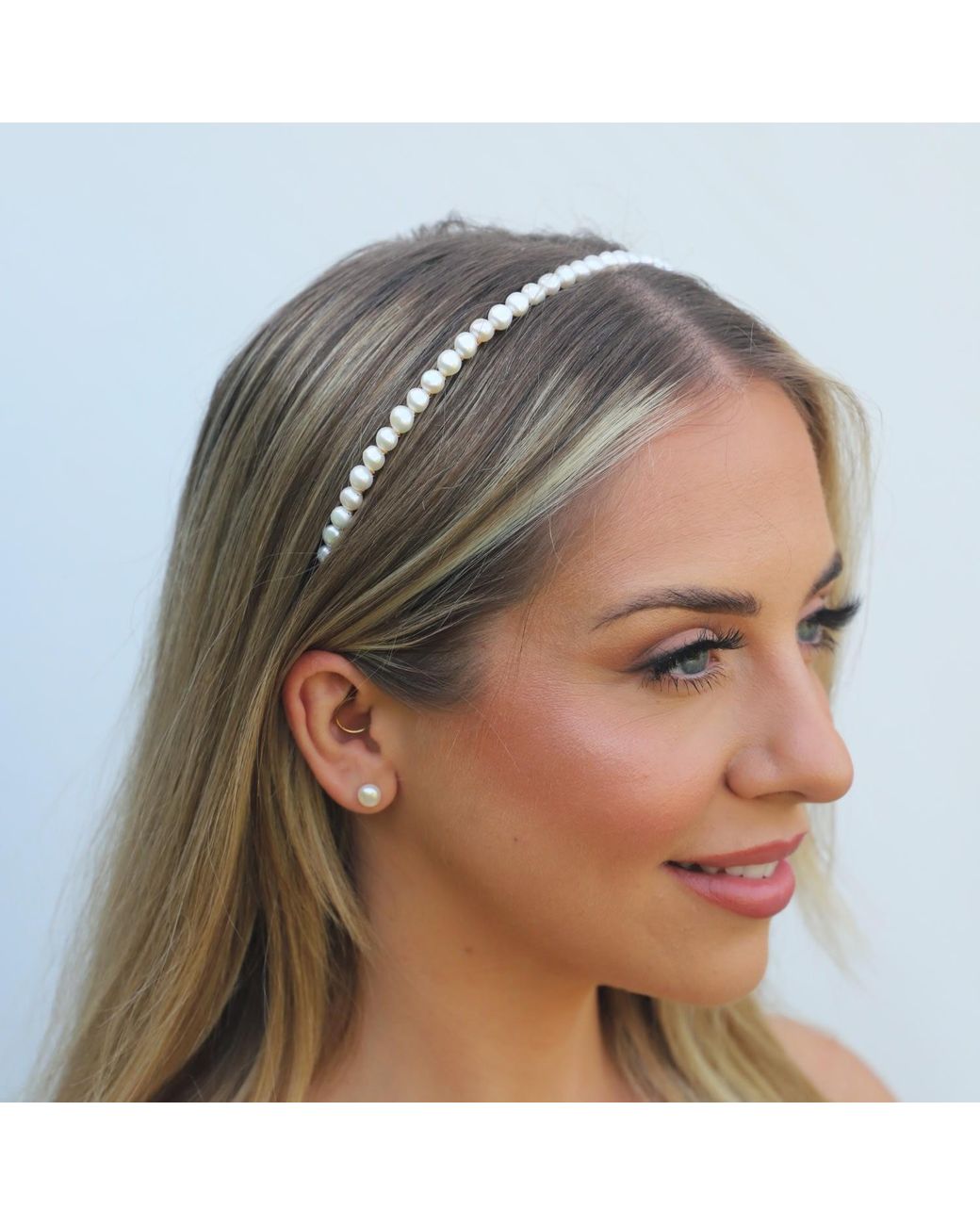 Kiri & Belle Metallic Cici Freshwater Pearl Metal Headband