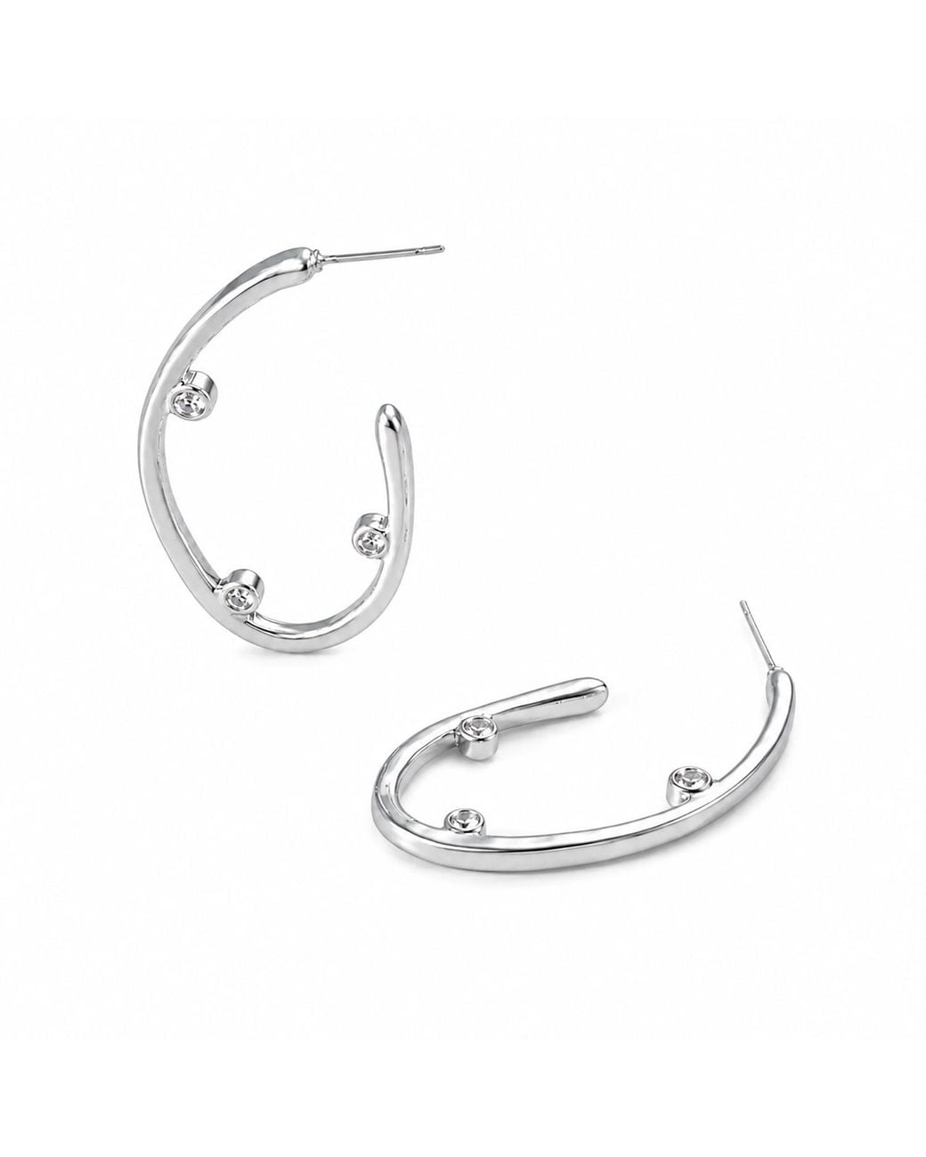 Rare Matters Jewelry Metallic Sculpted Curve Hoops
