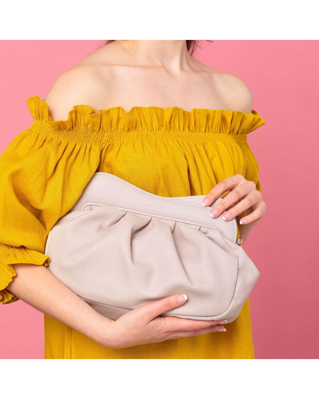 Danni Ro Gray Lisbon Large Clutch
