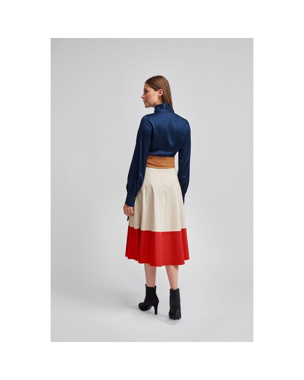Marianna Déri Red Midi Skirt Sand
