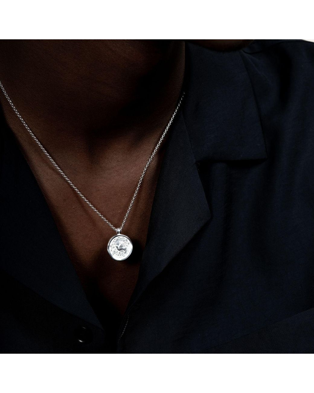 Dower & Hall Metallic Peace Dove Talisman Necklace for men