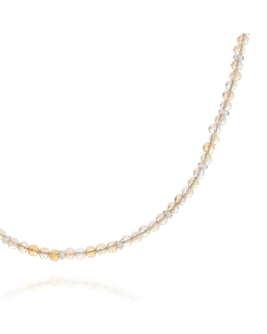 Nellou Jewellery Metallic Citrine November Birthstone Orbit Necklace