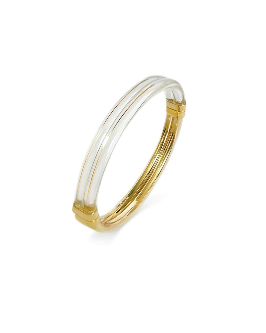Gold & Honey Metallic Ridge Lucite Hinge Bangle