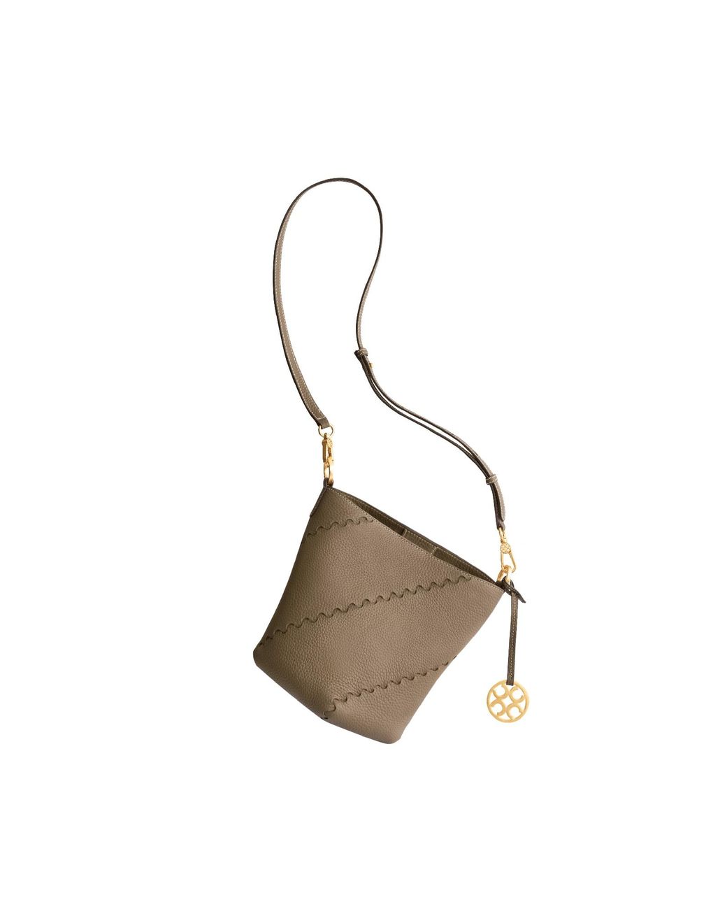 Orange Cube Brown Mosaic Slouch Bucket Bag