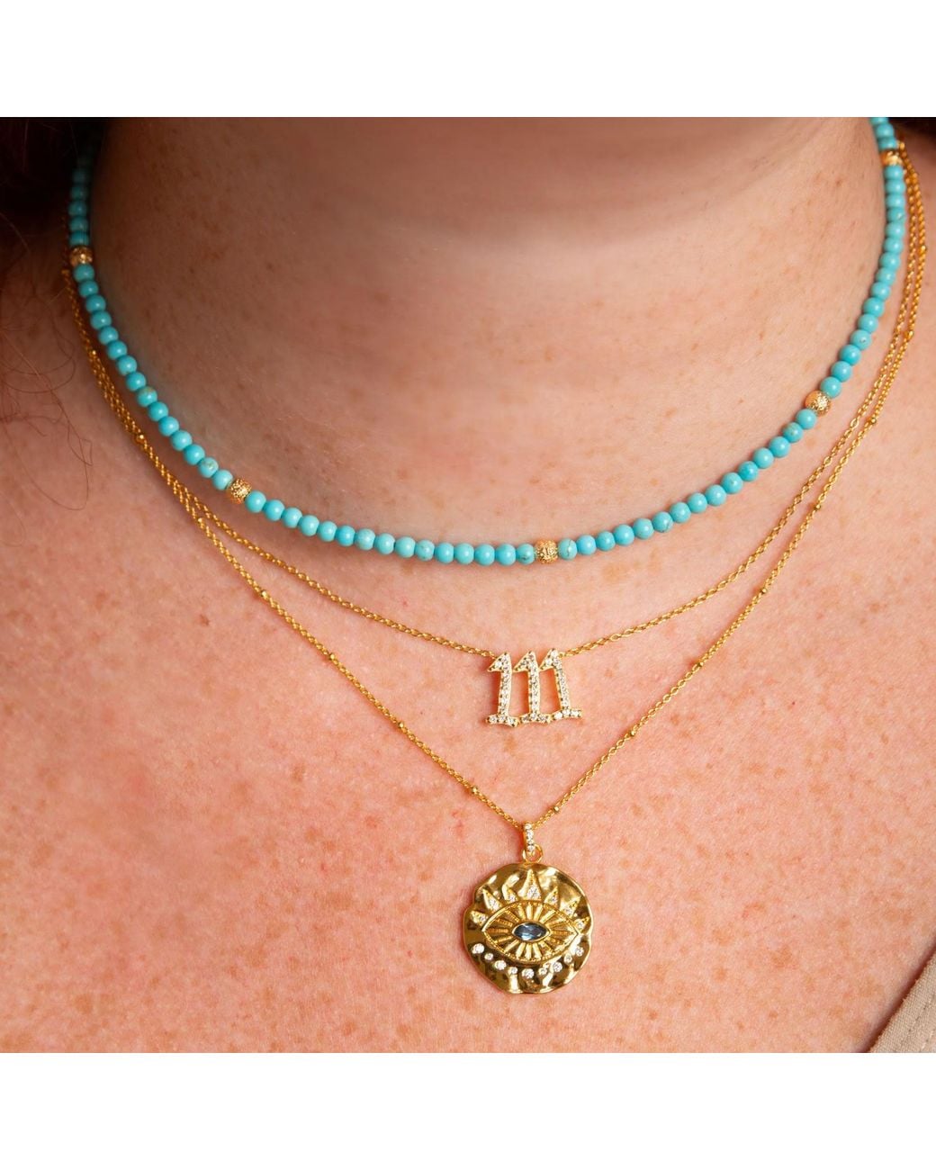 Seven Saints Blue Accented Choker Necklace