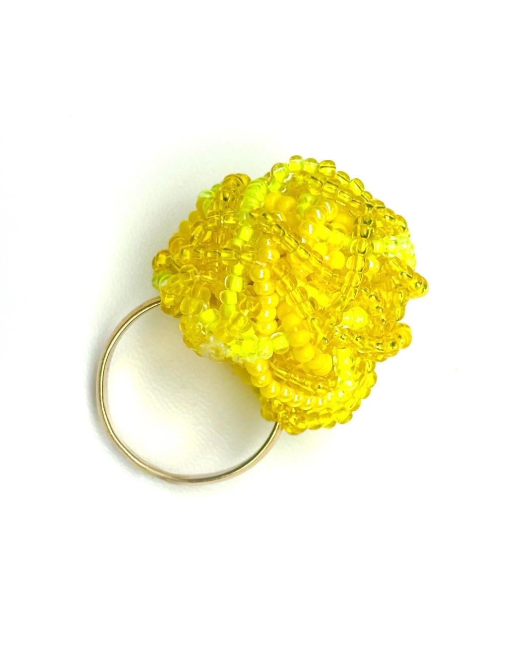 Dopamine Fix by Martina Nunez Yellow Knot Cocktail Ring