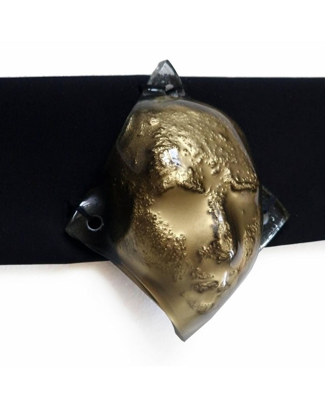 Laura Daili Blue Golden Face Glass Belt