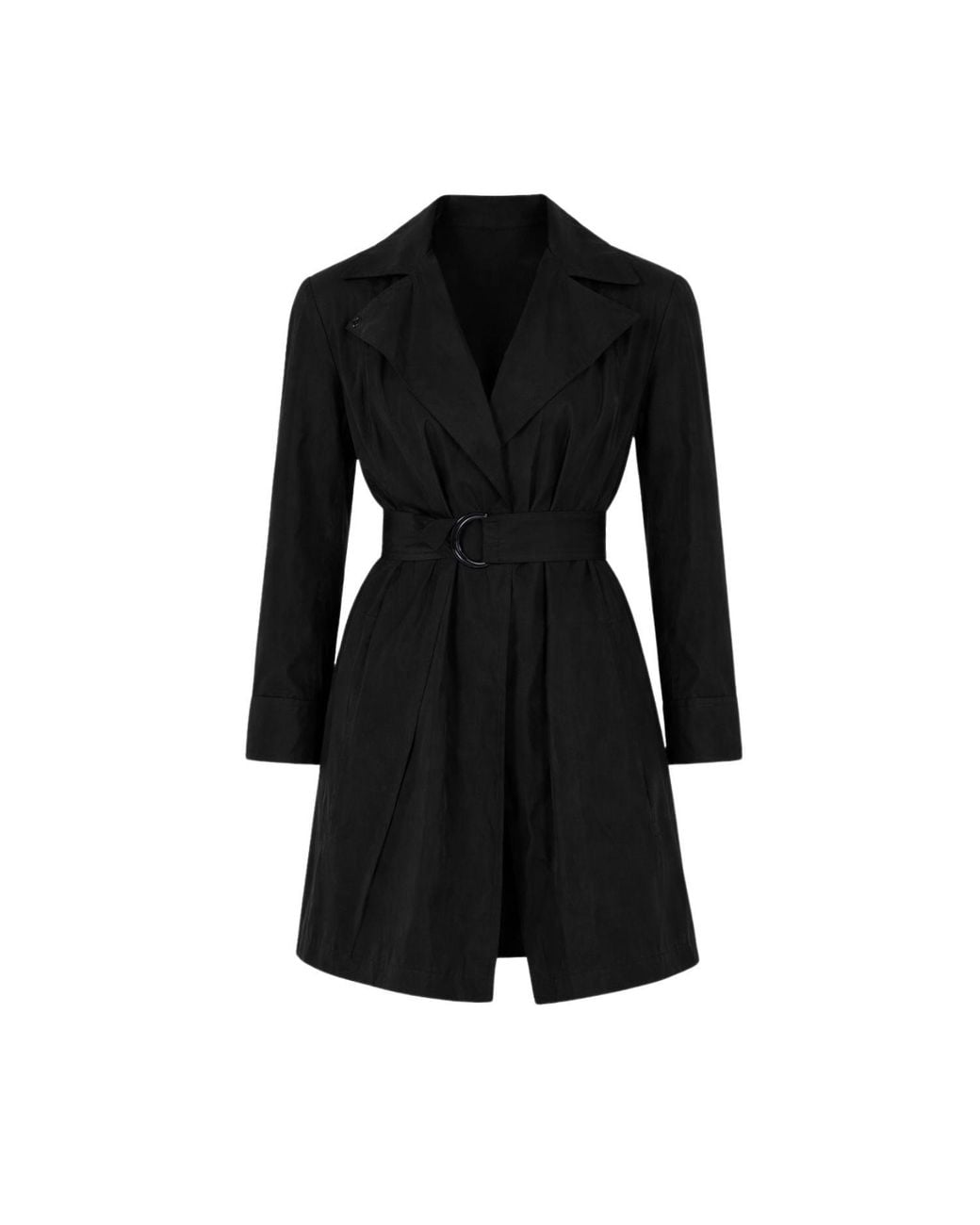 SACHA DRAKE Black Noir Water-Resistant Trench Coat