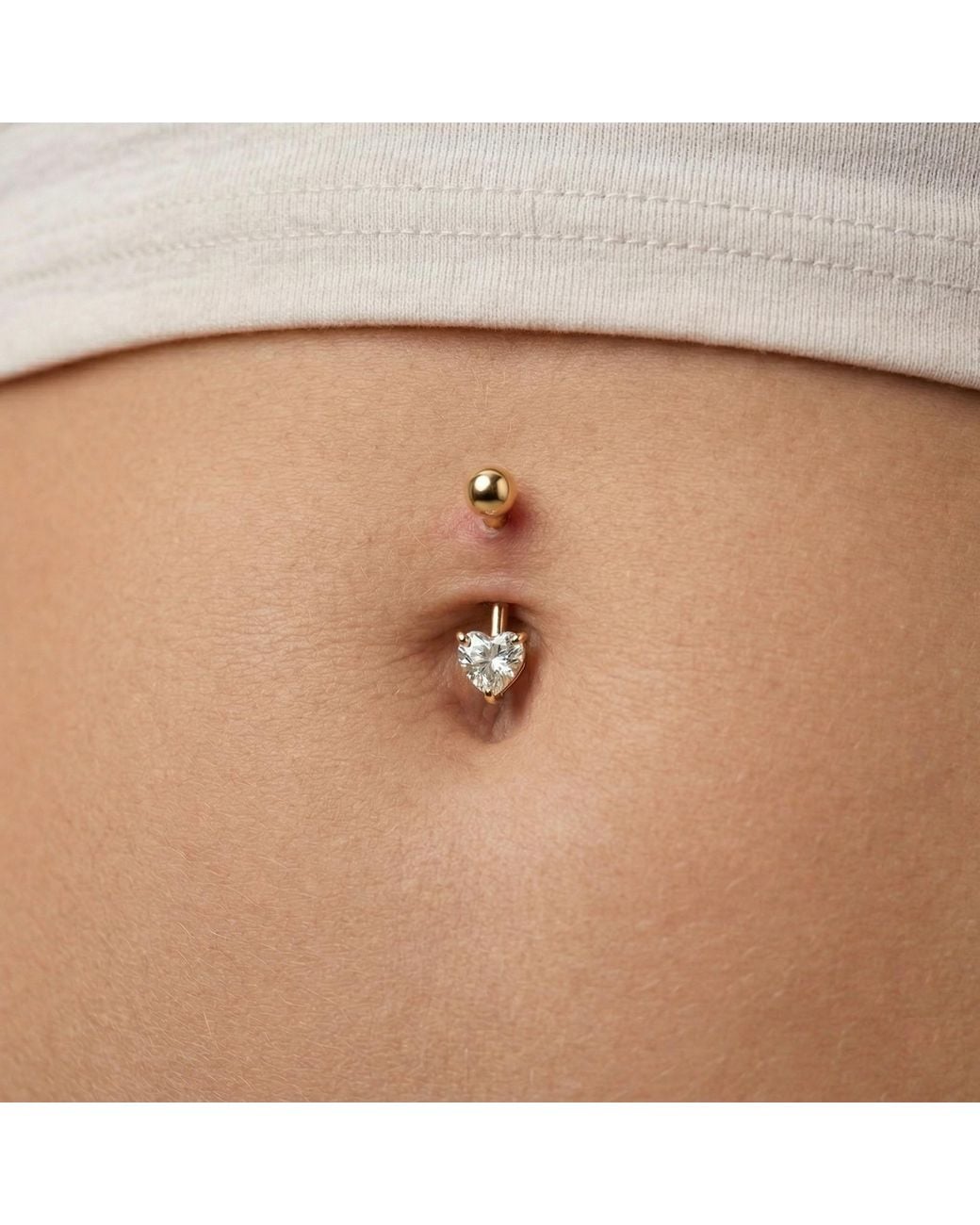 Zahav Jewelry Black 10K Solid 14G Heart Cz Belly Ring